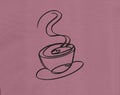 ÃÂ¡up of coffee. Cup of coffee graphic illustration of black felt-tip pen on pink background. Royalty Free Stock Photo